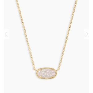 Elisa Gold Pendant Necklace in Iridescent Drusy